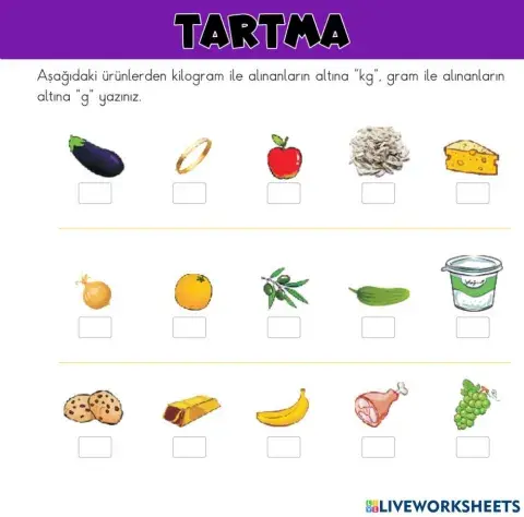 Tartma-Kilogram-Gram