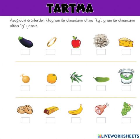 Tartma-Kilogram-Gram