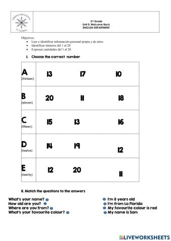 3rd Grade Evaluation unit 0
