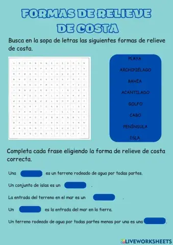 Formas de relieve de costa