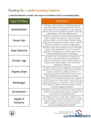 Reading Ex.: Fallacies