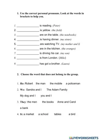 Personal pronouns