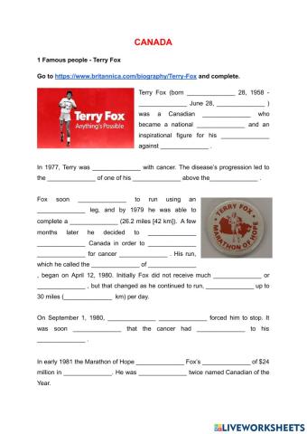 Canada - Influencial people -Terry Fox
