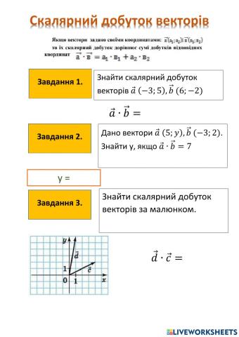 Скалярний добуток векторів