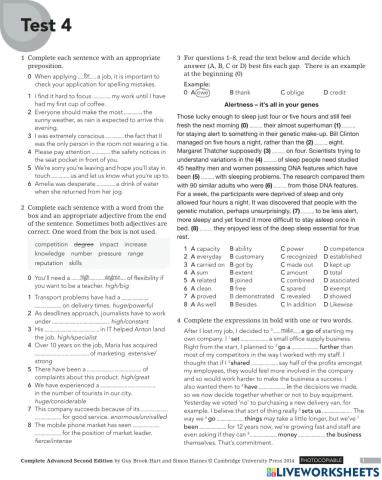 Complete Advanced Progress Test 4