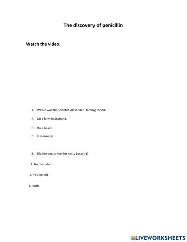 The discovery of penicillin