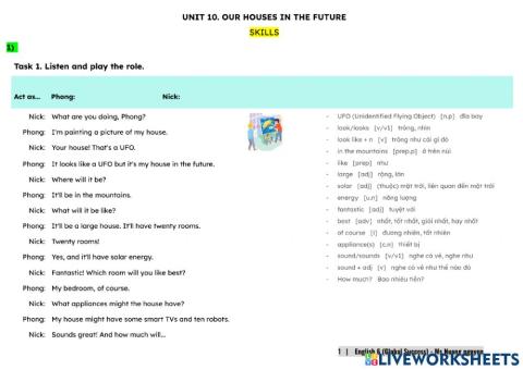 E6GS U10 (4 Skills) OUR HOUSES IN THE FUTURE -nuongnguyen