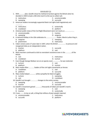 TRS6 - Sociology (2) - vocab