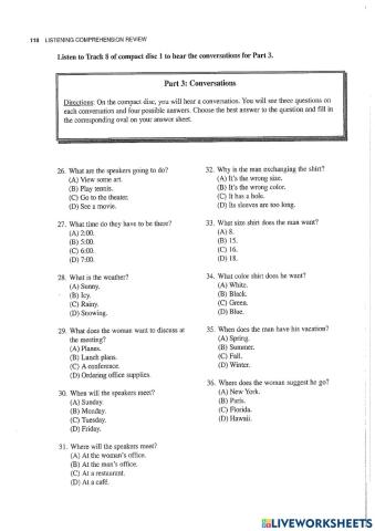 TOEIC Listening (Conversation)