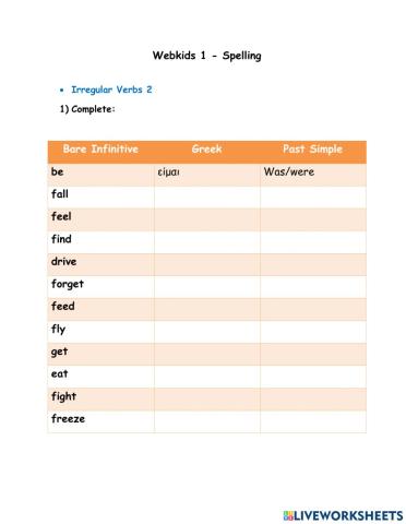 Irregular verbs drive-get