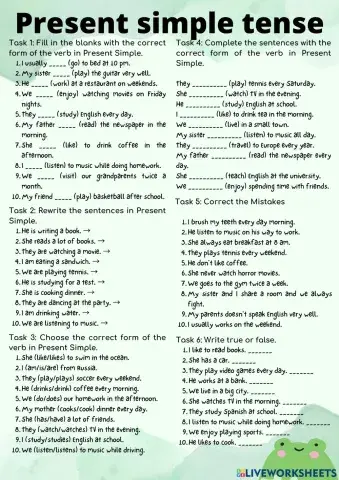 Present simple tense