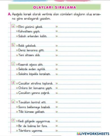 Olayları Sıralayalım