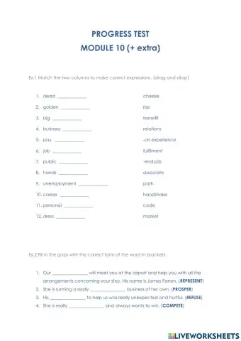 TEEN B2.2 - TEST MODULE 10 (+ extra) (Pioneer B2)