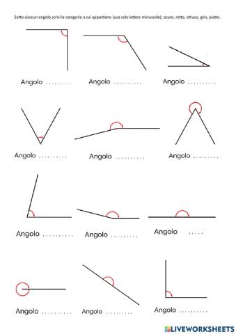 Classificazione di angoli