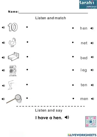 Phonics - Short vowel e
