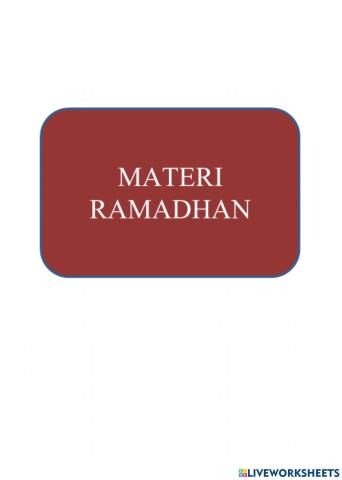 Tugas Ramadhan