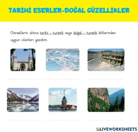 Tarihi Eserler, Doğal Güzellikler