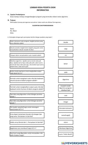 Algoritma dan Pemrograman