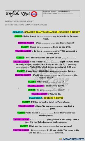 At the travel agency