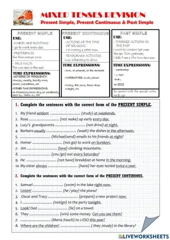 Mixed Tenses Revision