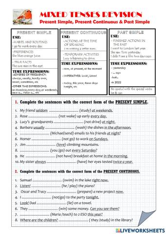 Mixed Tenses Revision