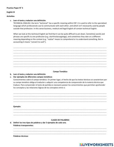 Ejercicios de traducción