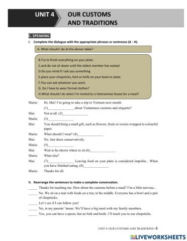 G8 U4 MLH Speaking, Reading & Writing