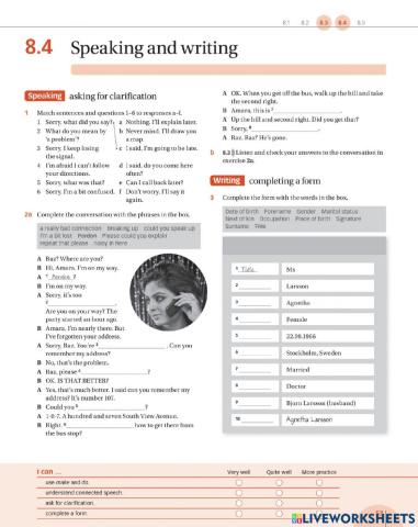 Speaking and Writing Practice