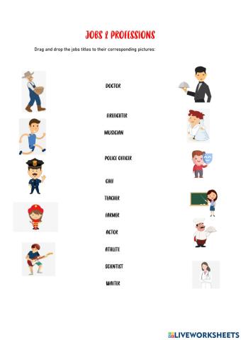 Jobs and Professions Vocabulary Matching for Kids