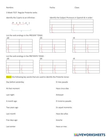 Present and Preterite Tense - Regular Verbs