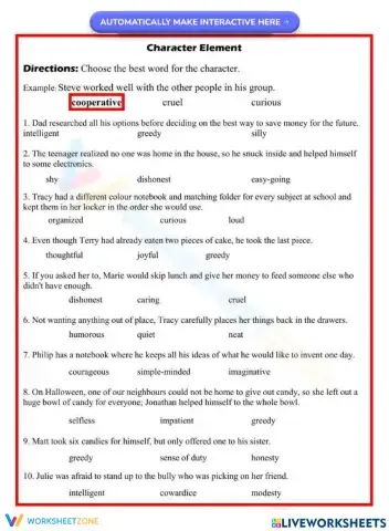 Character Story Element