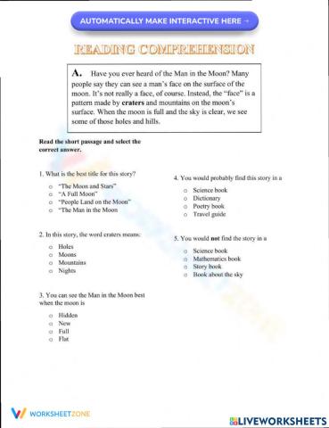 Reading Comprehension