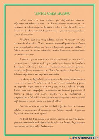 Cuento: -juntos somos mejores-