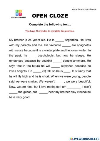 Open cloze