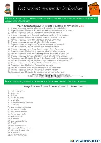 Verbos en Indicativo