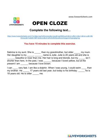 Open cloze: Rush New Comers
