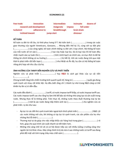 TRS6 - Economics (2) - Vocabulary 1