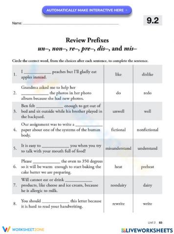 9.2 - Unit III: Prefixes Review