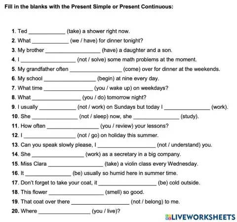 Present Simple&Present Continuous