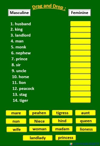 Masculine and Feminine Gender