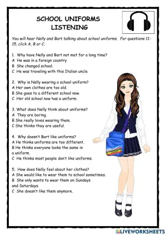 School Uniforms Listeing