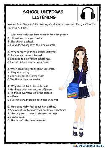 School Uniforms Listeing