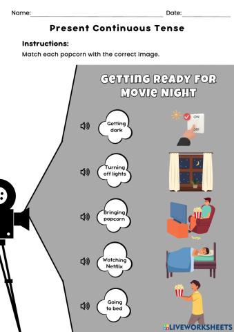 Present Continuous Match
