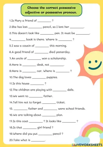 Possessive adjectives and possessive pronouns