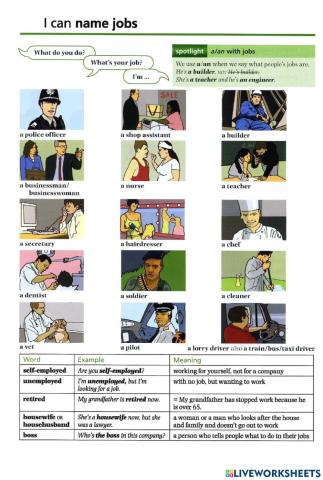 Basic Vocabulary - 44 Jobs