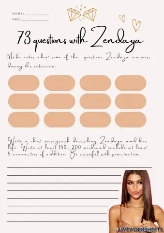 73 questions with Zendaya