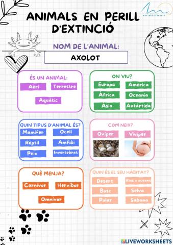 Animals en perills:axolot
