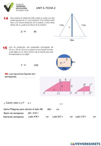 Semejanza y Pitágoras