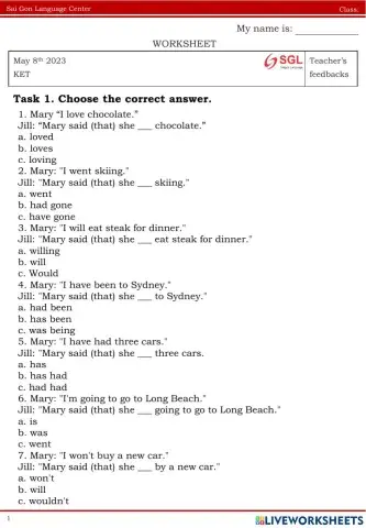 Reported Speech (8.5)