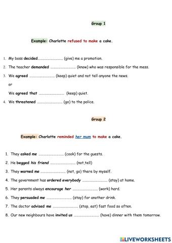 Reported Speech - reporing verbs